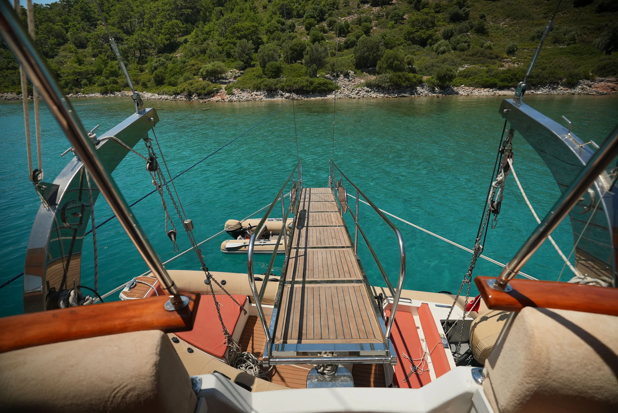 Dive into the Turqouise Turkish Waters and play with water toys on KOCAOGLAN gulet charter for 12 persons for holiday in Turkey